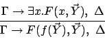 \begin{displaymath}
\strut\displaystyle {\Gamma \to \exists x. F(x,\vec Y), \De...
...\strut\displaystyle {\Gamma \to F(f(\vec Y),\vec Y), \Delta }
\end{displaymath}
